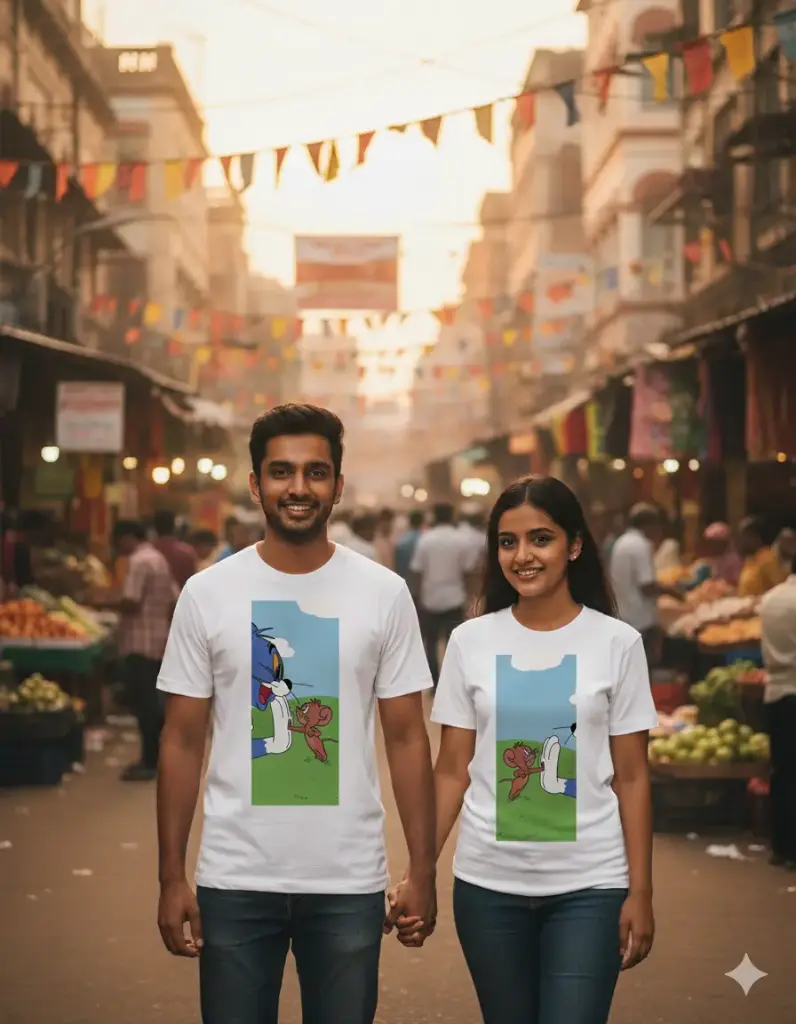 "The Classic Chase" Tom & Jerry Matching Couple T-Shirts