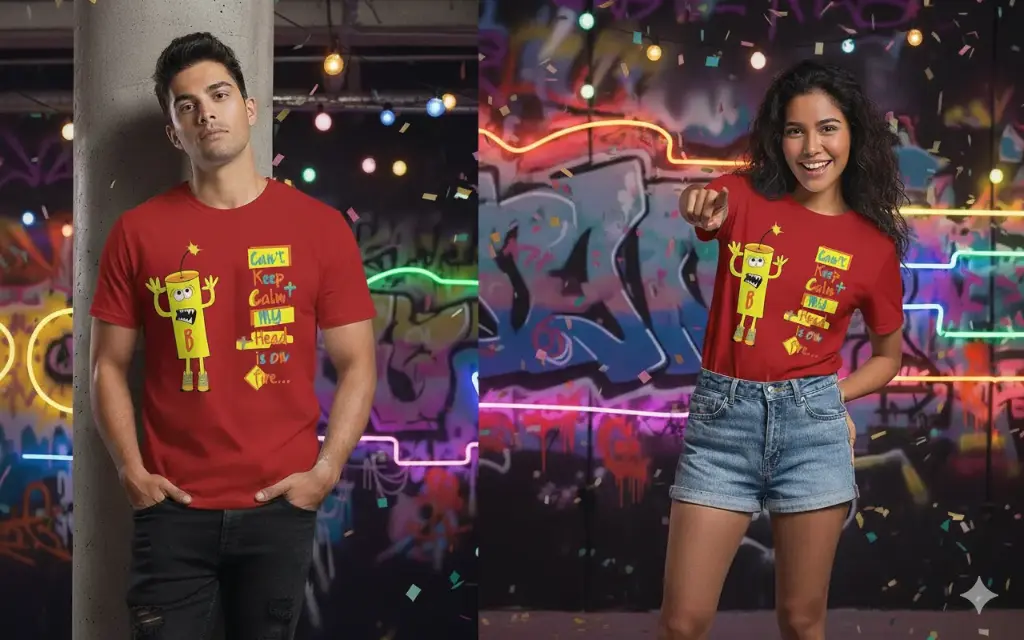 Diwali special " Can't keep calm my head is on fire" graphic printed oversized white tshirt for men and women