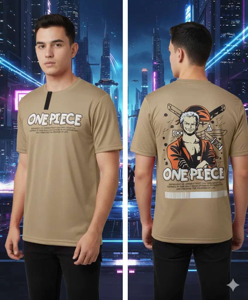 Beige – One Piece Zoro Tee (L)